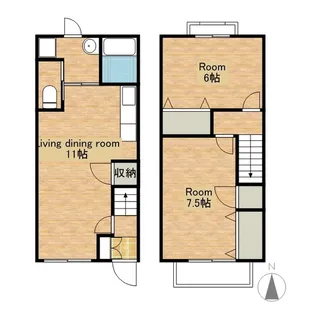 滋賀県長浜市八幡東町【テラスハウス】の間取り