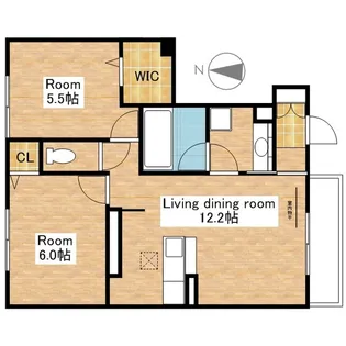 滋賀県長浜市小堀町【アパート】の間取り