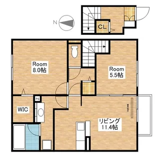 滋賀県長浜市小堀町【アパート】の間取り