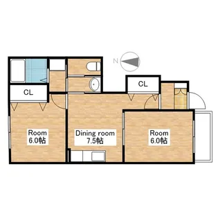 滋賀県長浜市南田附町【アパート】の間取り