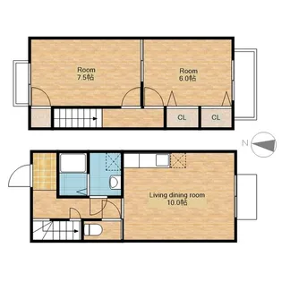 滋賀県長浜市小堀町【テラスハウス】の間取り