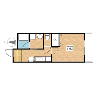 滋賀県長浜市下坂浜町【アパート】の間取り