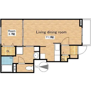 滋賀県長浜市口分田町【アパート】の間取り