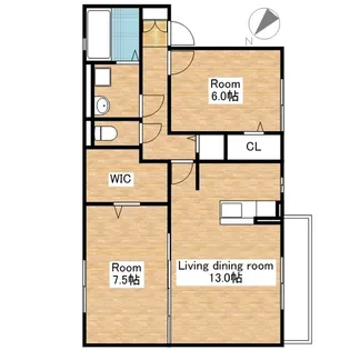 滋賀県長浜市小堀町【アパート】の間取り