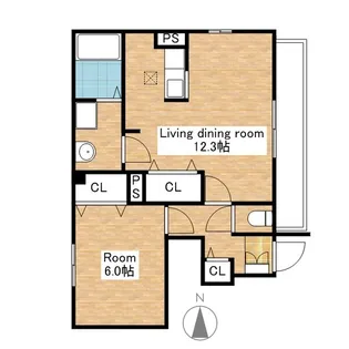 滋賀県長浜市内保町【アパート】の間取り