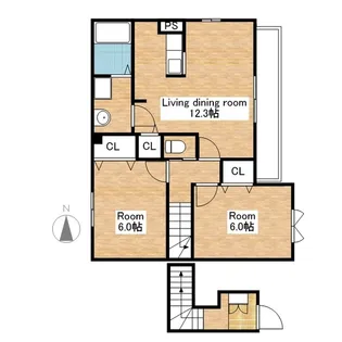 滋賀県長浜市内保町【アパート】の間取り