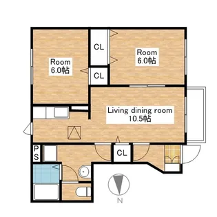 サニーヴィラ弐番館【A102号室】の間取り