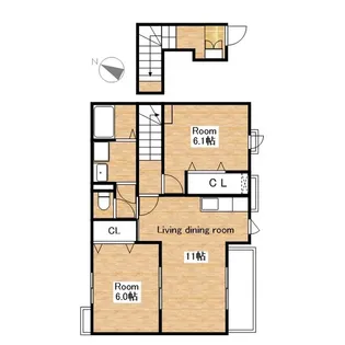 2LDKの間取り画像