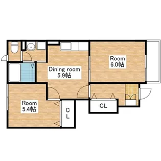 滋賀県長浜市新庄寺町【アパート】の間取り