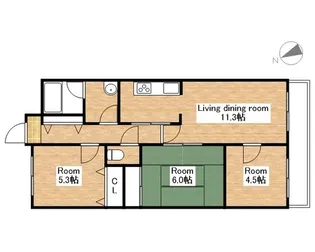 サンビレッジ米原【607号室】の間取り