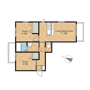 カームアングル【207号室】の間取り
