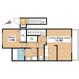 滋賀県米原市梅ケ原【アパート】の間取り