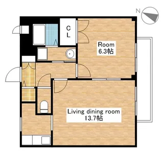 ハイツKSN【2階】の間取り
