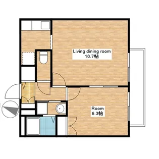 滋賀県長浜市川崎町【アパート】の間取り