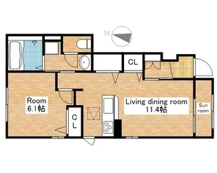 滋賀県米原市下多良1丁目【アパート】の間取り