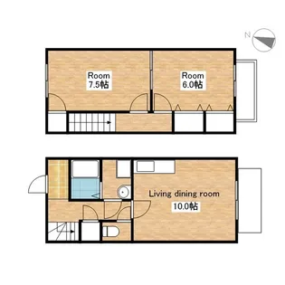 滋賀県長浜市川崎町【テラスハウス】の間取り