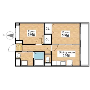 滋賀県長浜市榎木町【マンション】の間取り