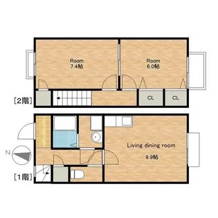 滋賀県長浜市小堀町【テラスハウス】の間取り
