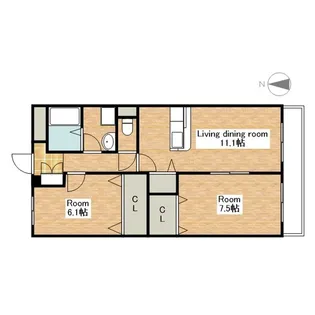 滋賀県長浜市弥高町【マンション】の間取り