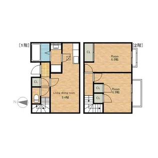 滋賀県長浜市小堀町【テラスハウス】の間取り