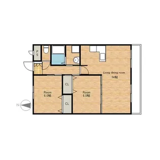 滋賀県長浜市八幡中山町【マンション】の間取り