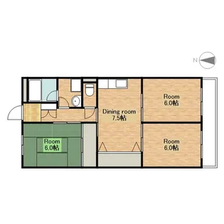 滋賀県米原市中多良2丁目【アパート】の間取り