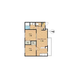 滋賀県長浜市山階町【アパート】の間取り