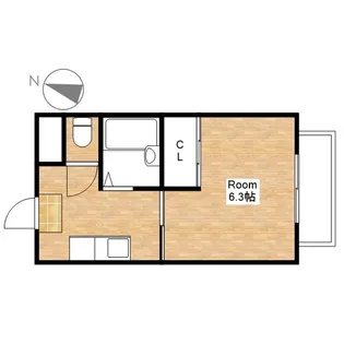 滋賀県長浜市八幡中山町【アパート】の間取り