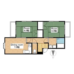 滋賀県長浜市南高田町【アパート】の間取り