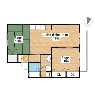 滋賀県長浜市四ツ塚町【アパート】の間取り