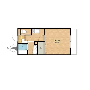 CASA KUMODE【309号室】の間取り