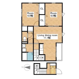 滋賀県長浜市高月町柏原【アパート】の間取り