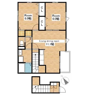 滋賀県長浜市高月町井口【アパート】の間取り