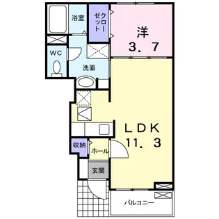 S.C.C.HーK【1階】の間取り