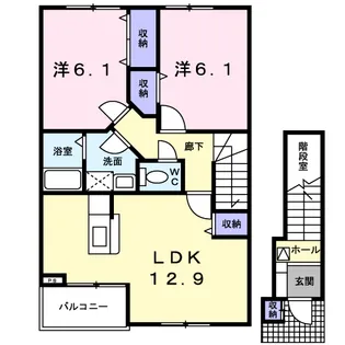 ソレアード カーサC【2階】の間取り