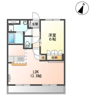 1LDKの間取り画像
