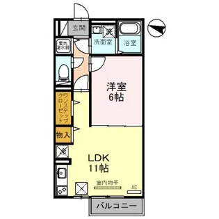 ボンヌ・シャンス Deux【1階】の間取り