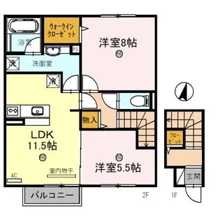 ソシア B【2階】の間取り