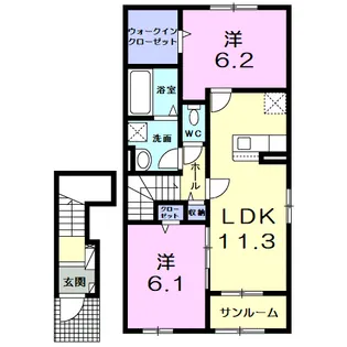 ルナクレシェンテ Ⅱ【2階】の間取り