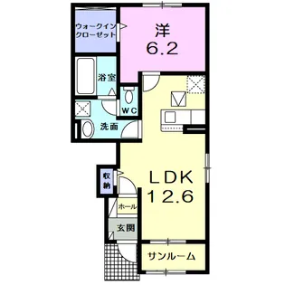 ルナクレシェンテ Ⅱ【1階】の間取り