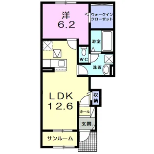 ルナクレシェンテ Ⅱ【1階】の間取り