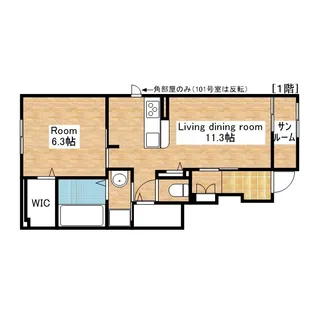 滋賀県長浜市内保町【アパート】の間取り