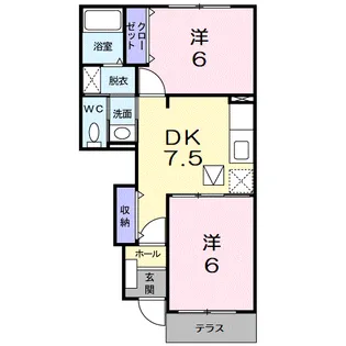 トゥルースラルジュⅡ【1階】の間取り