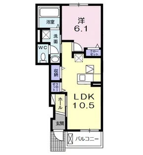 ミルト長浜C棟【1階】の間取り