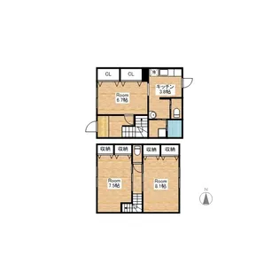 滋賀県長浜市加納町【テラスハウス】の間取り