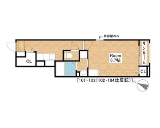 滋賀県長浜市弥高町【アパート】の間取り