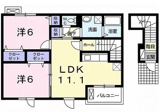 2LDKの間取り画像