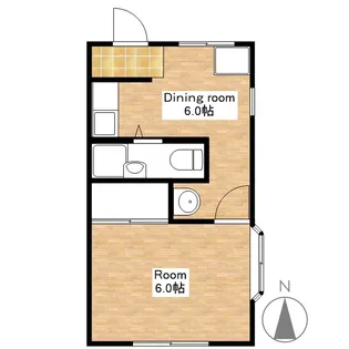 滋賀県長浜市十里町【アパート】の間取り
