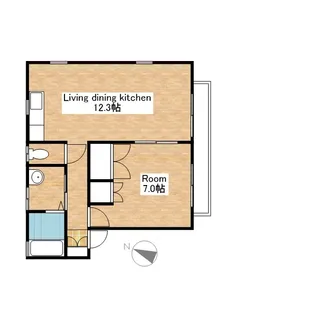 湯田ハイツ【1階】の間取り