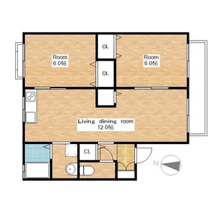 滋賀県長浜市弥高町【アパート】の間取り